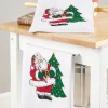 Jolly Santa Cotton Flour Sack Kitchen Towel, Set of 2