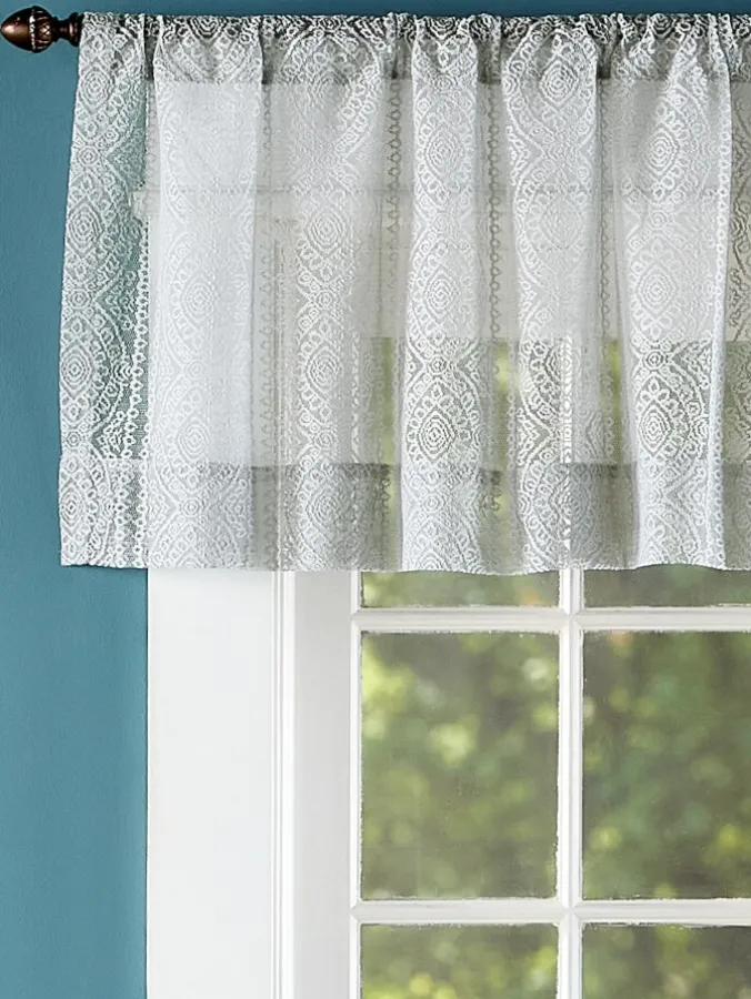 Lacy Medallion Rod Pocket Tailored Valance