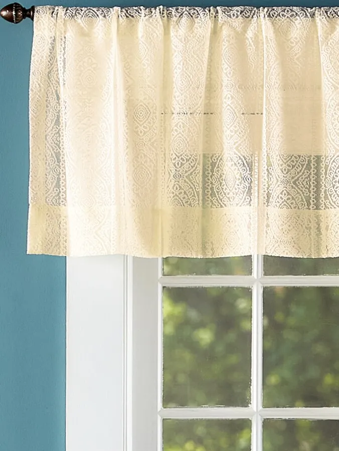 Lacy Medallion Rod Pocket Tailored Valance