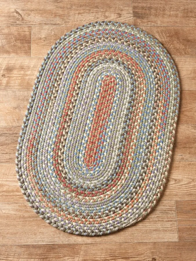 Lake Champlain Multicolor Oval Braided Wool Area Rug