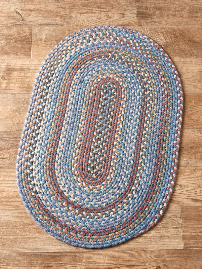 Lake Champlain Multicolor Oval Braided Wool Area Rug