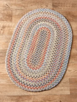 Lake Champlain Multicolor Oval Braided Wool Area Rug