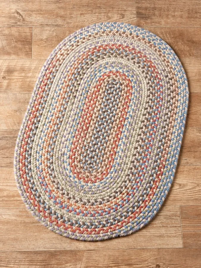 Lake Champlain Multicolor Oval Braided Wool Area Rug