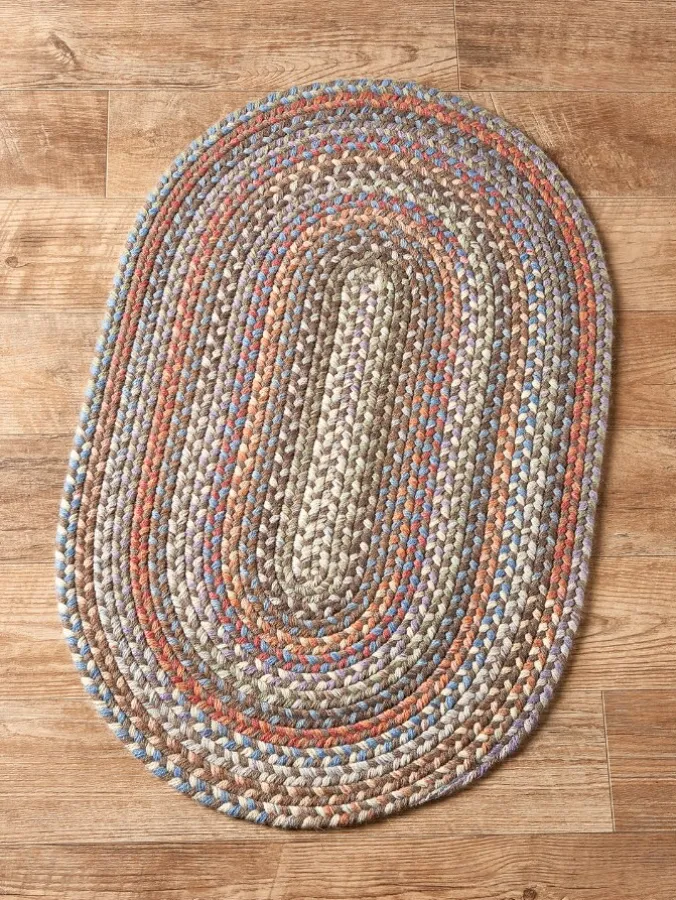 Lake Champlain Multicolor Oval Braided Wool Area Rug