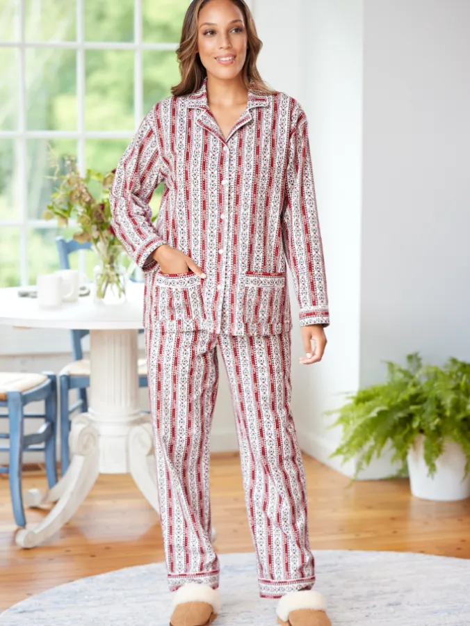 Lanz Classic Cotton Flannel Tyrolean Pajama Set