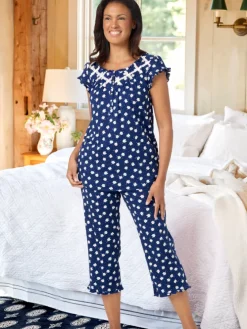 Lanz Daisy Delight Cotton Knit Pajama Set