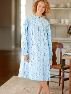 Lanz Playful Kittens Flannel Nightgown