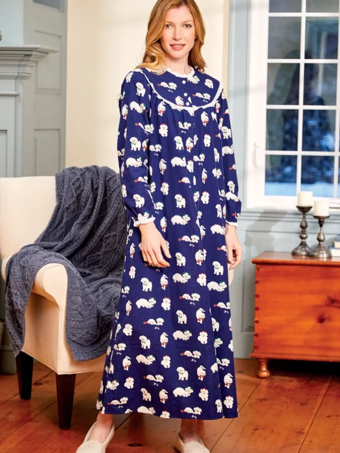 Lanz Puppy Love Flannel Nightgown
