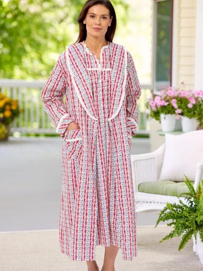 Lanz Tyrolean Cotton Wrap Robe