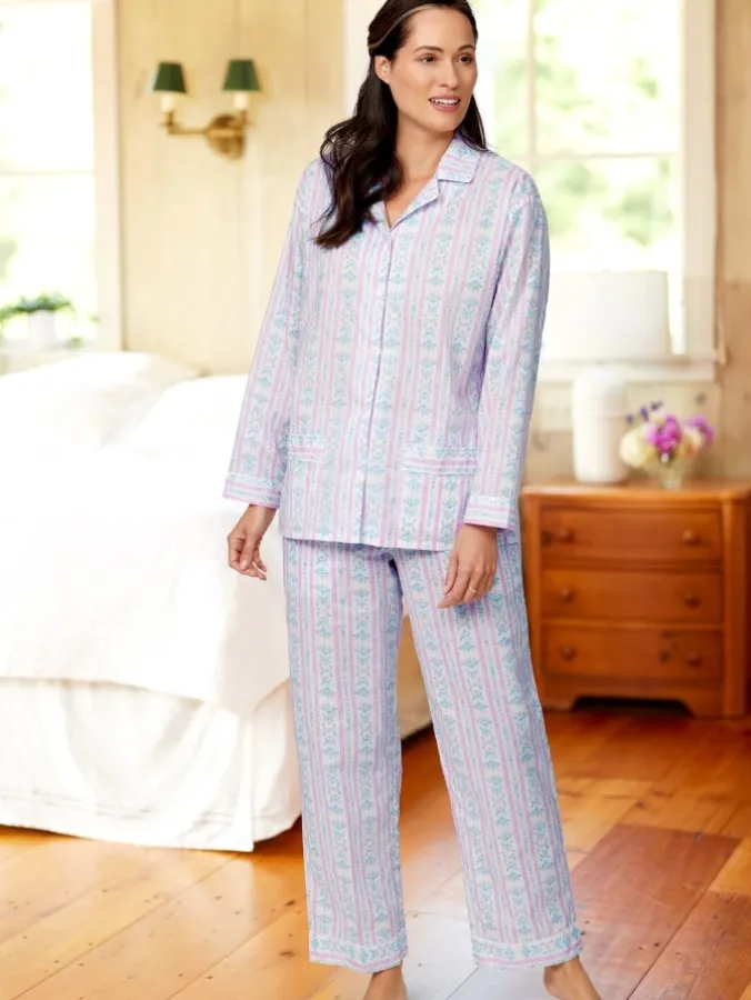 Lanz Tyrolean Long-Sleeve Cotton Lawn Pajama Set