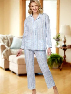 Lanz Tyrolean Long-Sleeve Cotton Lawn Pajama Set