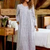 Lanz Vintage Heart Cotton Knit Nightgown