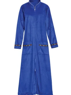 Lanz Zip-Front Fleece Robe