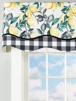 Lemon Sunshine Rod Pocket Scalloped Valance