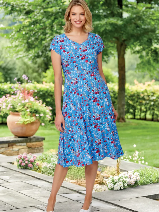 Light Blue Lanz Floral Elegance Dress