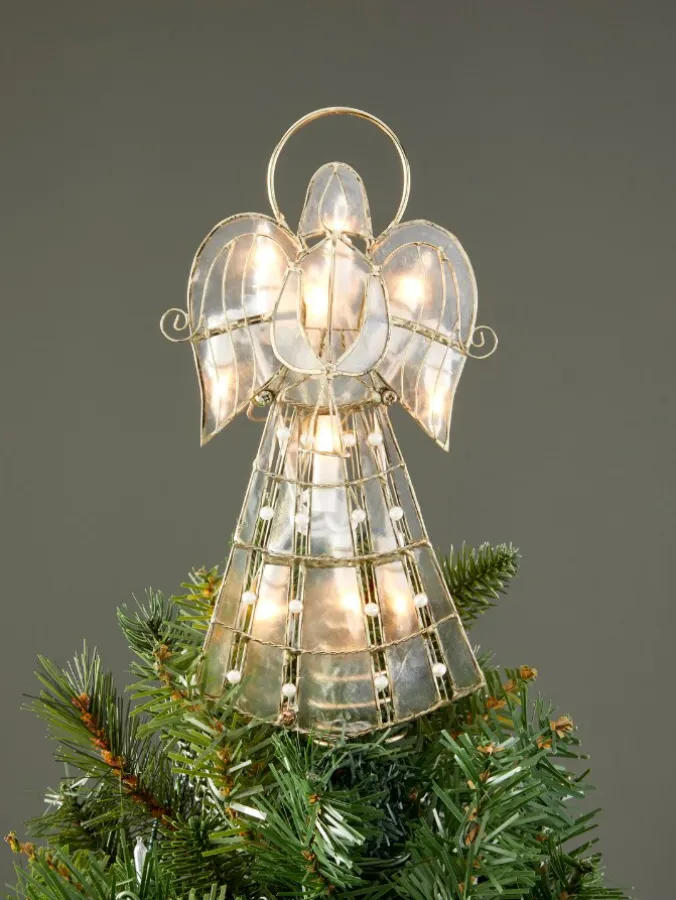 Lighted Capiz Angel Tree Topper