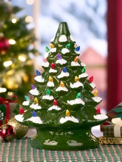 Lighted 13 Inch Ceramic Christmas Tree