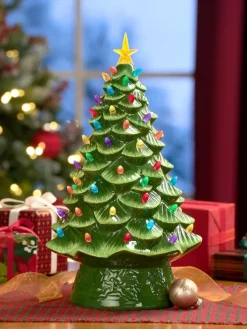 Lighted 16 Inch Ceramic Christmas Tree