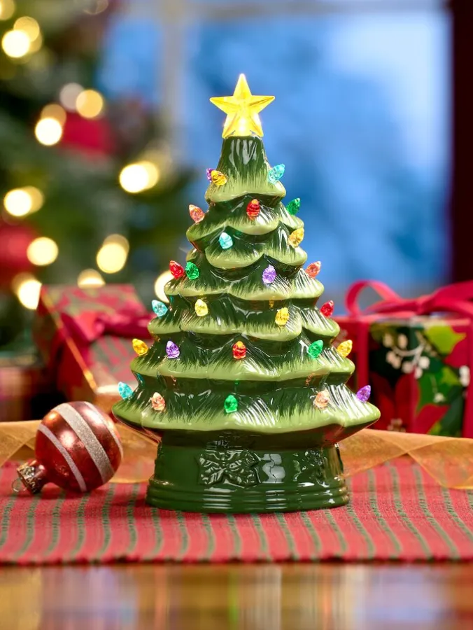 Lighted 9 Inch Ceramic Christmas Tree