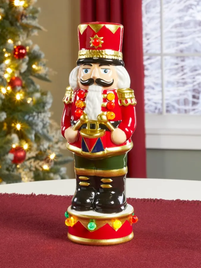 Lighted 8 Inch Ceramic Nutcracker