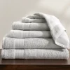 Light Gray Cotton and Viscose Bamboo Six-Piece Towel Set