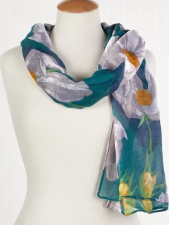 Lightweight Floral Print Fashion Scarf