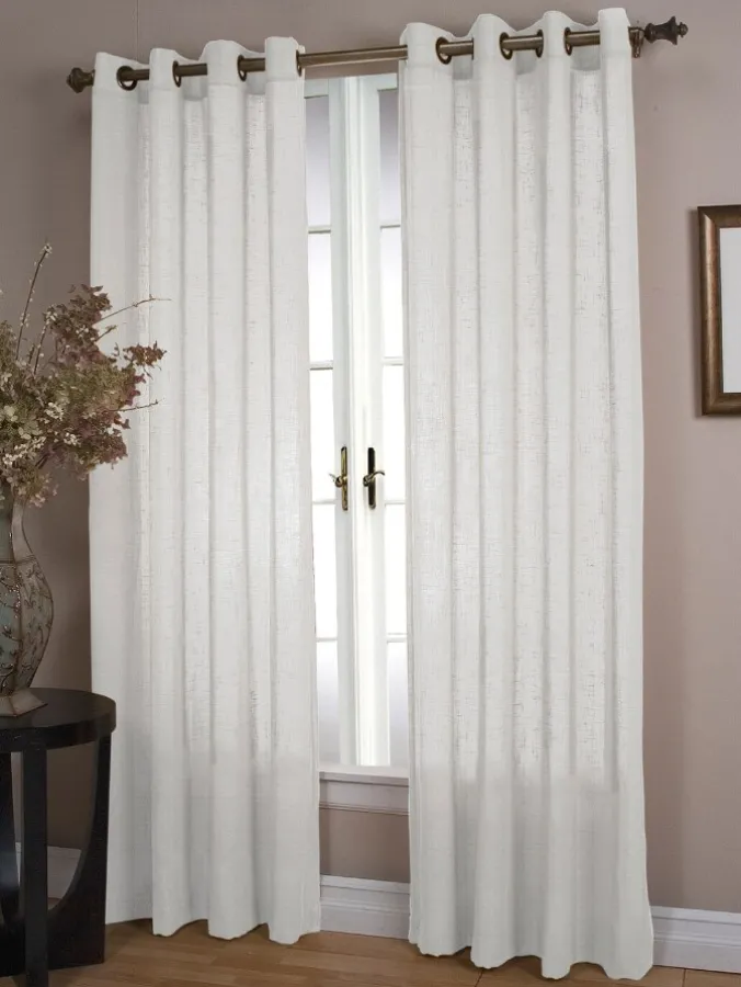 Lined Sheer Linen Grommet Top Panel