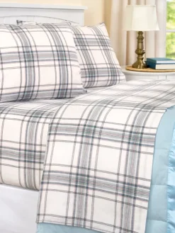 Linen and Cotton Yarn-Dyed Plaid Sheet Set