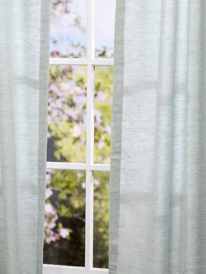 Linen Blend Lined Rod Pocket Panel With Back Tabs