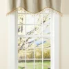 Linen-Look Lined Rod Pocket M-Shaped Valance With Trim
