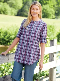 Madras Plaid All-Cotton Tunic