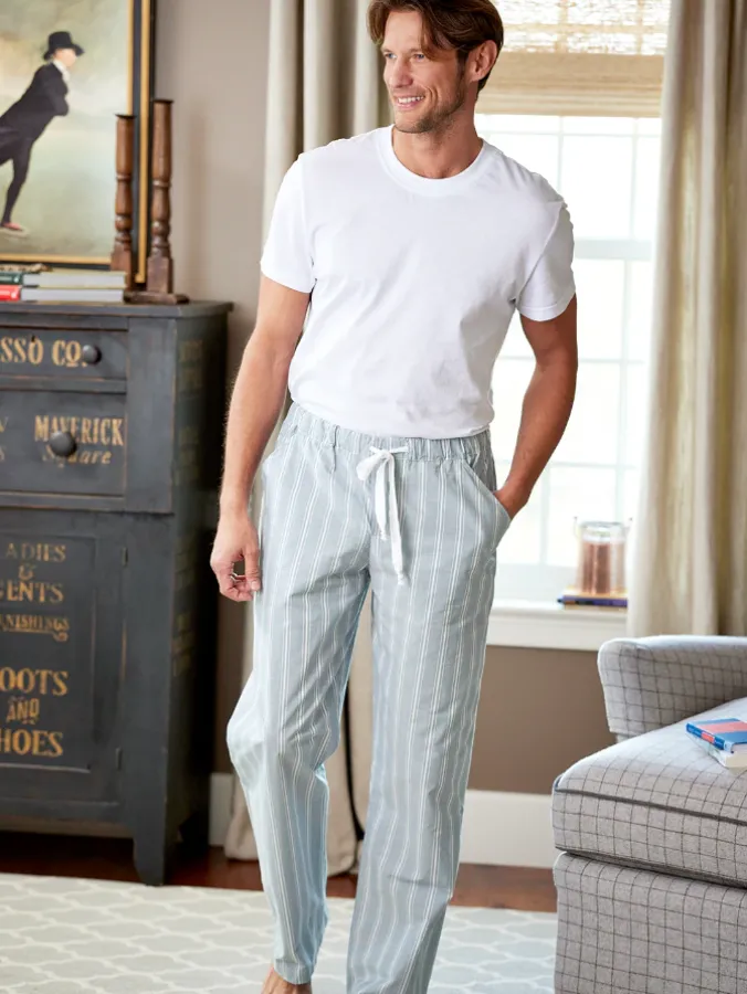 Men's Chambray Stripe Cotton Sleep Pants