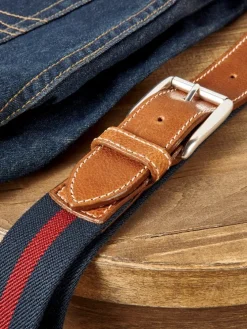 Men's Club Stripe Stretch Web Belt