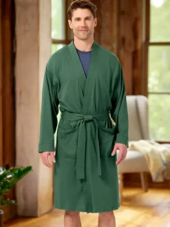 Men's Comfort Knit Cotton Wrap Robe