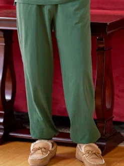 Men's Comfort Knit Elastic-Leg Cotton Pajama Pants