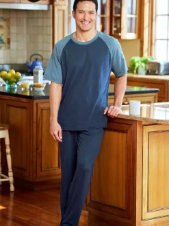 Men's Cotton Modal Knit Baseball Pajamas