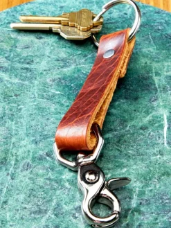 Men's Leather Strap Keychain