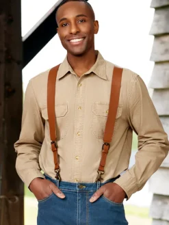 Men's Leather Suspenders, In Regular and Tall Sizes