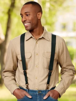 Men's Leather Suspenders, In Regular and Tall Sizes