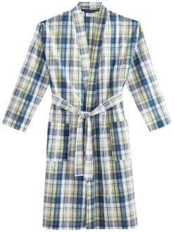 Men's Plaid Seersucker Robe