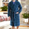 Men's Plush Plaid Fleece Robe