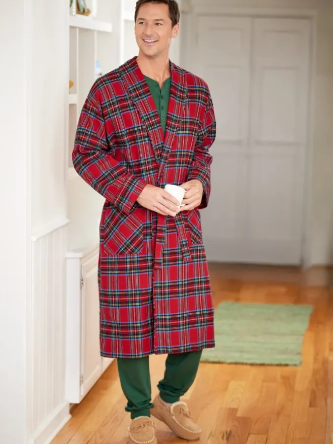 Men's Portuguese Cotton Flannel Wrap Robe