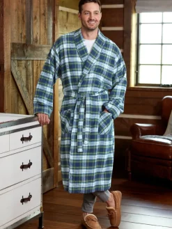 Men's Portuguese Cotton Flannel Wrap Robe