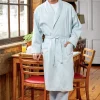 Men's Portuguese Cotton Percale Solid Wrap Robe