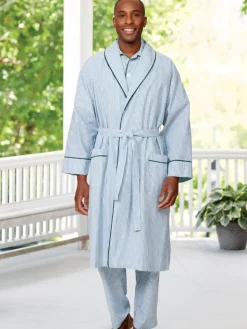 Men's Portuguese Percale Wrap Robe