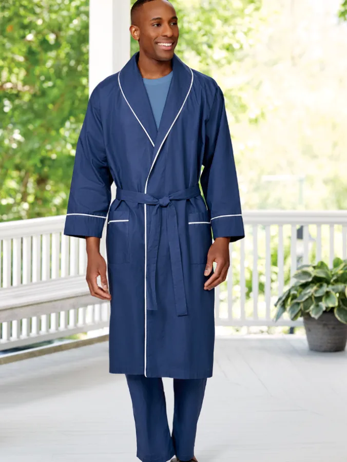 Men's Portuguese Percale Wrap Robe