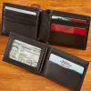 Men's RFID-Blocking Leather Bi-Fold Wallet