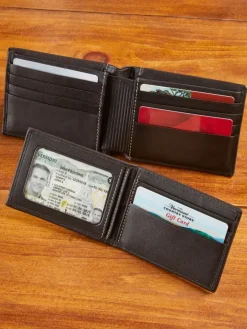 Men's RFID-Blocking Leather Bi-Fold Wallet