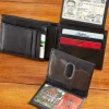 Men's RFID-Blocking Leather Double-ID Bi-Fold Wallet