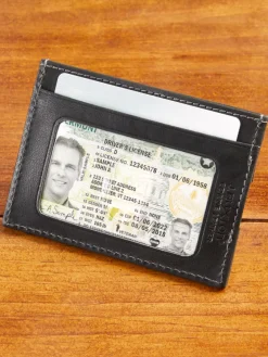 Men's RFID-Blocking Leather Money Clip Wallet